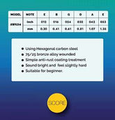 Score Acoustic Guitar String Set AW634 - Taal Musicals